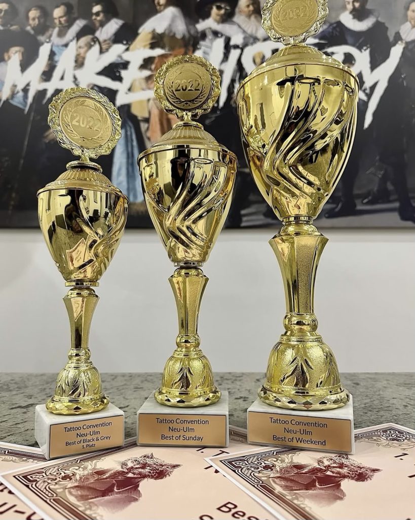 Trofeos obtenidos por Cyber Girl en Tattoo Convention Neu-Ulm 2022